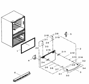 Freezer Door Diagram and Parts List for RF24FSEDBSR AA-0002 Samsung Refrigerator