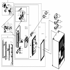 Fridge Door Left Diagram and Parts List for RF22N9781SG (AA)(0002) Samsung Refrigerator