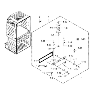 Flexzone Door Diagram and Parts List for RF28HMEDBSR AA-0009 Samsung Refrigerator