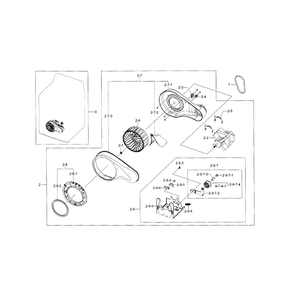 Motor Duct Diagram and Parts List for DV5471AGP XAA-03 Samsung Dryer
