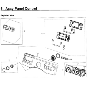 Control Panel Diagram and Parts List for WF350ANP XAA-0004 Samsung Washer