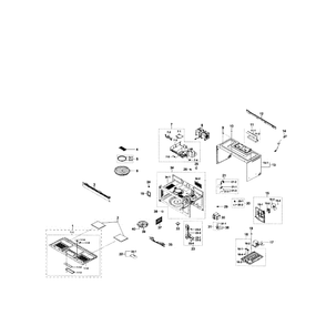 Main Assembly Diagram and Parts List for ME16H702SEW AA-0000 Samsung Microwave