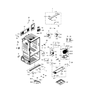 Cabinet Diagram and Parts List for RF263TEAESR AA-01 Samsung Refrigerator