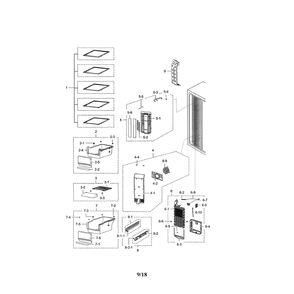 Freezer Diagram and Parts List for RSG307AABP XAA-03 Samsung Refrigerator