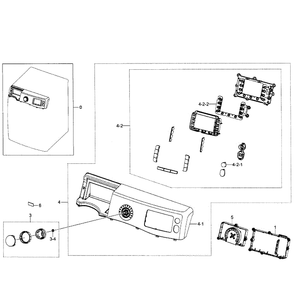 Control Panel Diagram and Parts List for WF520ABP XAA-02 Samsung Washer