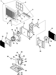 Chassis Assembly Diagram and Parts List for AW0510 XAA Samsung Air Conditioner
