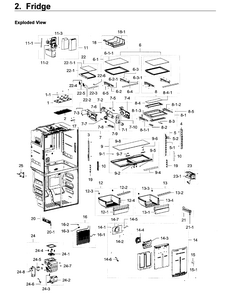 Fridge Diagram and Parts List for RF22K9581SR AA-0002 Samsung Refrigerator
