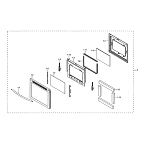 Door Diagram and Parts List for NE59N6630SS AA-00 Samsung Range