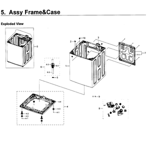 Frame And Case Diagram and Parts List for WA40J3000AW A2-11 Samsung Washer