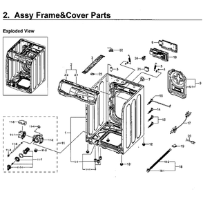 Cabinet Diagram and Parts List for WF45M5500AP A5-0011 Samsung Washer