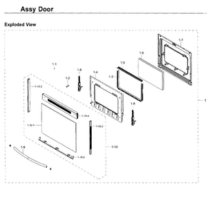 Door Diagram and Parts List for NE59K3310SS AA-0000 Samsung Range