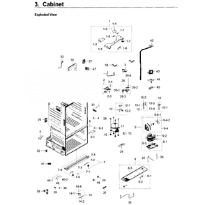 Cabinet Diagram and Parts List for RF28HDEDPBC AA-08 Samsung Refrigerator