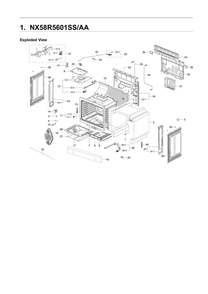 Main Unit Assembly Diagram and Parts List for NX58R5601SS AA-00 Samsung Range