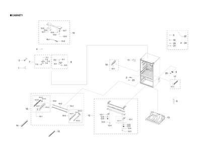 Part Location Diagram of DA97-13662B Samsung Lower Rail Slide Assembly (Right)