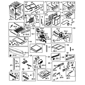 Refrigerator Diagram and Parts List for RF23HCEDBWW AA-0003 Samsung Refrigerator