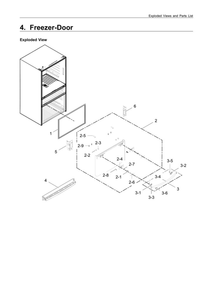 Freezer-Door Diagram and Parts List for RF28HMEDBSR AA-0009 Samsung Refrigerator