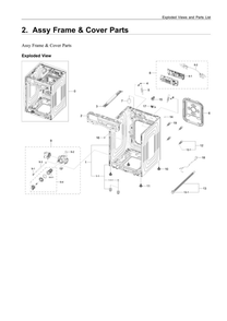 Frame And Cover Assembly Diagram and Parts List for WF45R6100AC US-03 Samsung Washer