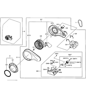 Motor Assy Diagram and Parts List for DV455EVGSWR AA-000F Samsung Dryer