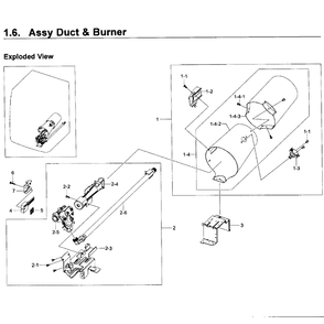 Heater Assembly Diagram and Parts List for DV431AGW XAA-01 Samsung Dryer