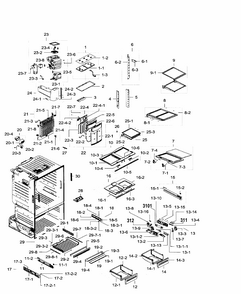 Fridge Diagram and Parts List for RF28HFEDTSR AA-0004 Samsung Refrigerator