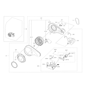 Motor Duct Diagram and Parts List for DV45K6500EV A3-0000 Samsung Dryer