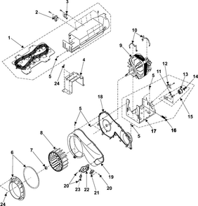 Blower/heater/motor Diagram and Parts List for DV3C6BEW XAA Samsung Dryer