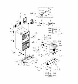 Cabinet Diagram and Parts List for RF23HSESBSR AA-0000 Samsung Refrigerator