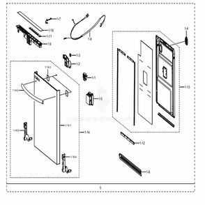 Assembly Door Diagram and Parts List for DW80M2020US (AC)(0000) Samsung Dishwasher