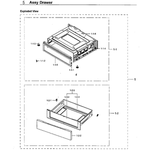 Drawer Diagram and Parts List for NE59M4320SS AA-0001 Samsung Microwave Oven Combo
