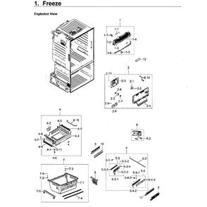 Freezer Diagram and Parts List for RF23HCEDBSR AA-0011 Samsung Refrigerator