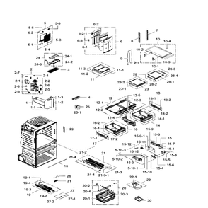 Fridge Diagram and Parts List for RF28HMEDBSR AA-0009 Samsung Refrigerator