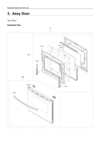 Door Assembly Diagram and Parts List for NE63A6311SS AA-00 Samsung Range