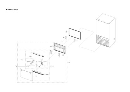 Freezer Door Parts Diagram and Parts List for RF28T5001SG AA-00 Samsung Refrigerator