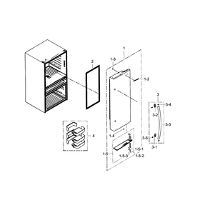 Refrigerator Door R Diagram and Parts List for RF24FSEDBSR AA-05 Samsung Refrigerator