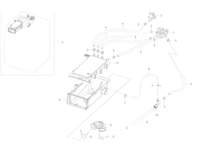 Housing Drawer Diagram and Parts List for WF45K6500AW A2-0000 Samsung Washer