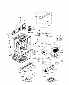 Cabinet Diagram and Parts List for RF263TEAESR AA-0001 Samsung Refrigerator