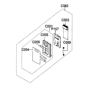 Control Assembly Diagram and Parts List for SMH8165W XAA-00 Samsung Microwave