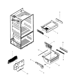 Freezer Diagram and Parts List for RF268ACWP XAA-01 Samsung Refrigerator