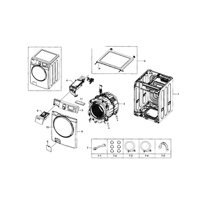 Main Assembly Diagram and Parts List for WF448AAP XAA-05 Samsung Washer