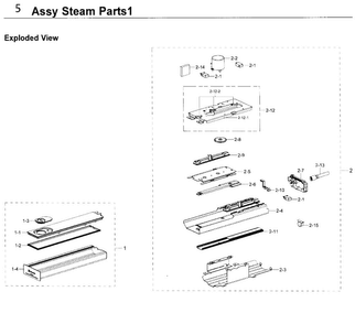 Steam Parts 1 Diagram and Parts List for NV51K7770SG AA-0000 Samsung Wall Oven