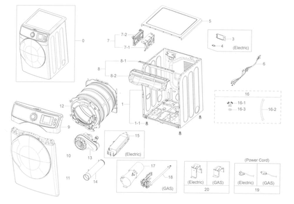 Part Location Diagram of DC93-00467D Samsung Main Wire Harness Assembly