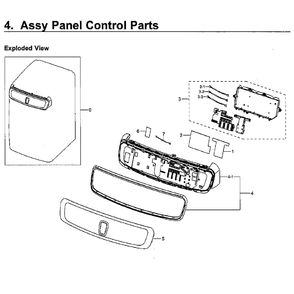 Control Panel Diagram and Parts List for WV60M9900AW A5-01 Samsung Washer