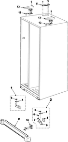 Hinges Diagram and Parts List for RS2621SW XAA Samsung Refrigerator