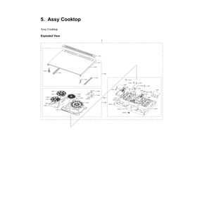 Cooktop Assembly Diagram and Parts List for NE63B8211SS AA-00 Samsung Range