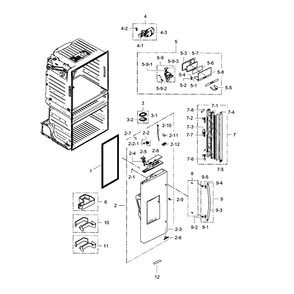 Refrigerator Door L Diagram and Parts List for RF28HMEDBBC AA-01 Samsung Refrigerator