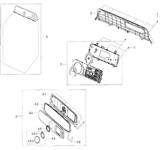 Control Panel Diagram and Parts List for DV52J8700EP A2-0000 Samsung Dryer