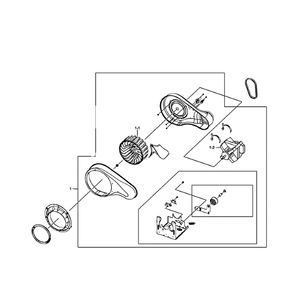 Motor Assembly Diagram and Parts List for DV407AEW XAA-02 Samsung Dryer