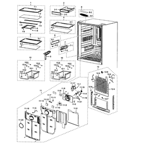Refrigerator Diagram and Parts List for RB215ACPN XAA-0001 Samsung Refrigerator