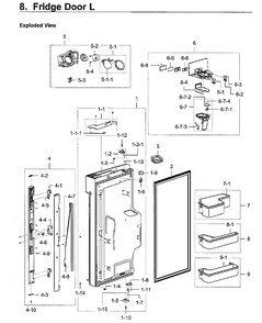 Part Location Diagram of DA82-03010U Samsung Packing Door Assembly (Left)