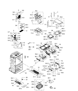 Fridge Diagram and Parts List for RF28HMEDBSR AA-0009 Samsung Refrigerator